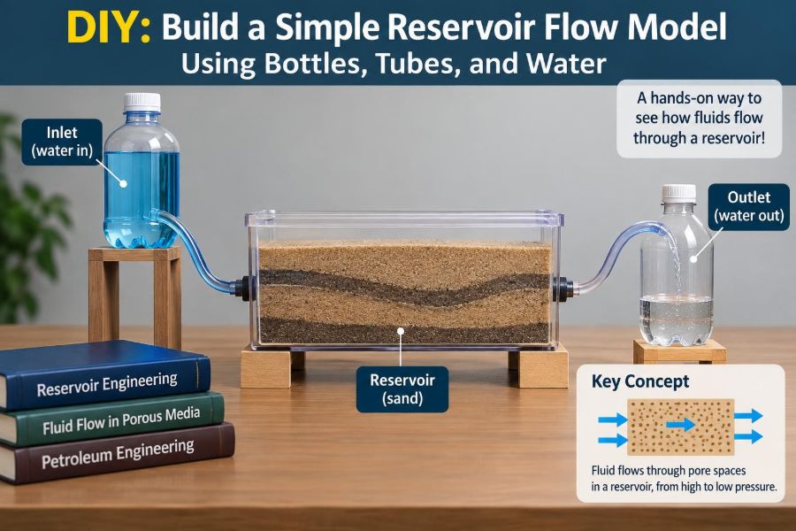 🛢️ DIY: Build a Simple Reservoir Flow Model Using Bottles, Tubes, and Water