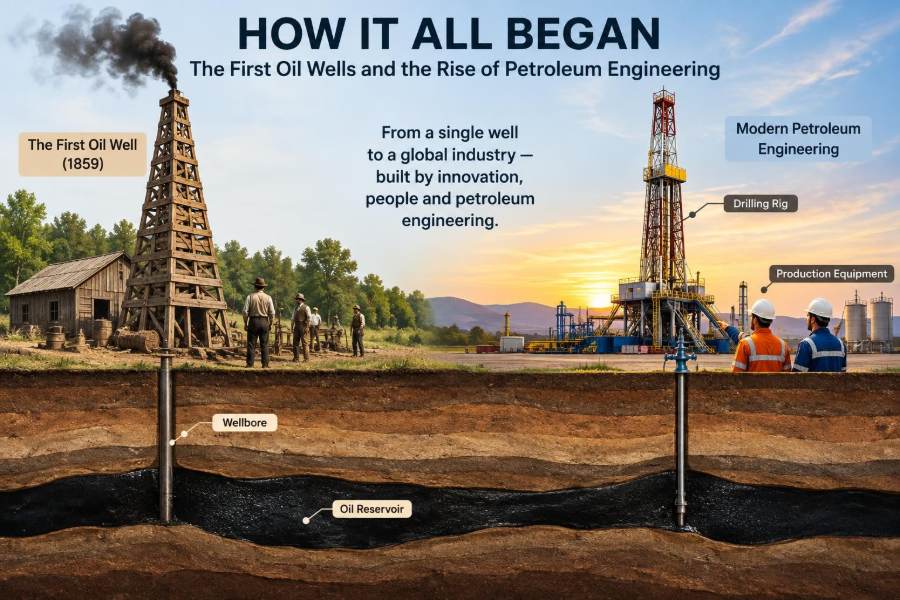 🛢️ How It All Began: The First Oil Wells and the Rise of Petroleum Engineering
