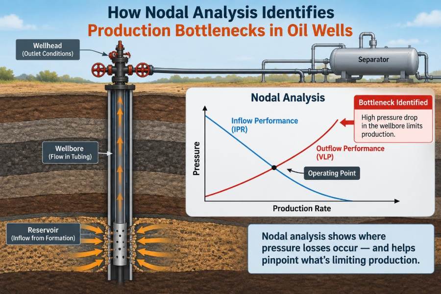 📈 How Nodal Analysis Identifies Production Bottlenecks in Oil Wells
