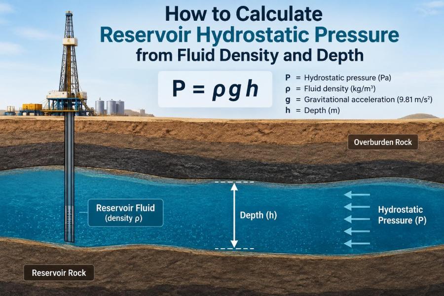 🛢️ How to Calculate Reservoir Hydrostatic Pressure from Fluid Density and Depth