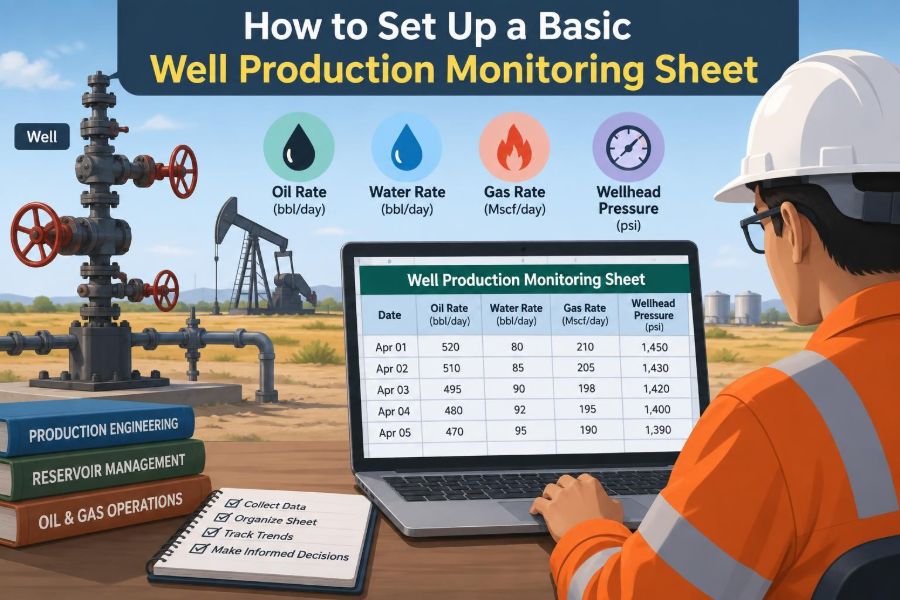 🛢️ How to Set Up a Basic Well Production Monitoring Sheet