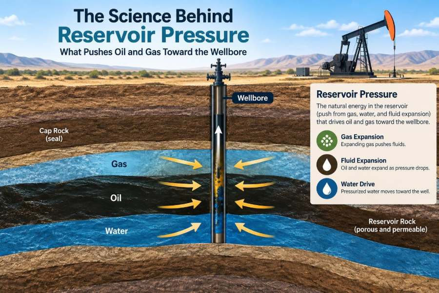 🛢️ The Science Behind Reservoir Pressure: What Pushes Oil and Gas Toward the Wellbore