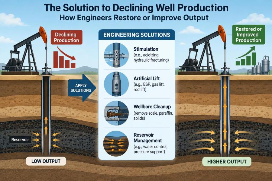 🛢️ The Solution to Declining Well Production: How Engineers Restore or Improve Output