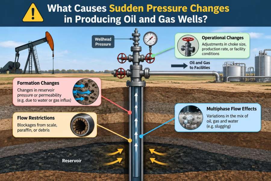 ⚠️ What Causes Sudden Pressure Changes in Producing Oil and Gas Wells?