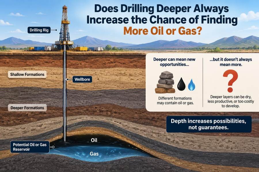 🛢️ Does Drilling Deeper Always Increase the Chance of Finding More Oil or Gas?