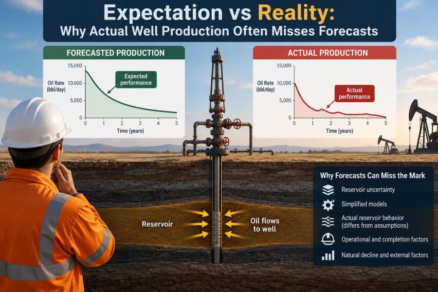 🛢️ Expectation vs Reality: Why Actual Well Production Often Misses Forecasts