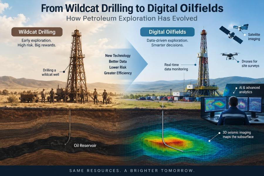 🛢️ From Wildcat Drilling to Digital Oilfields: How Petroleum Exploration Has Evolved
