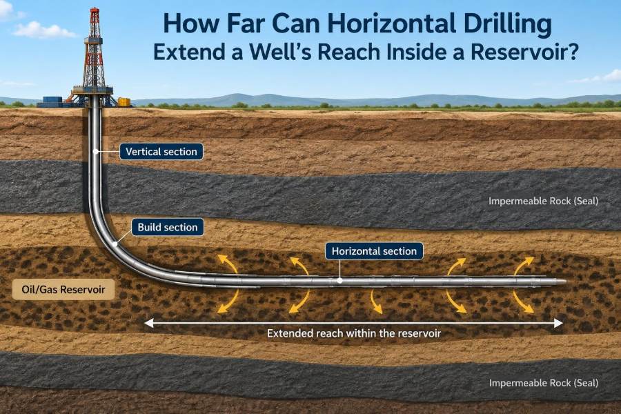 🛢️ How Far Can Horizontal Drilling Extend a Well’s Reach Inside a Reservoir?