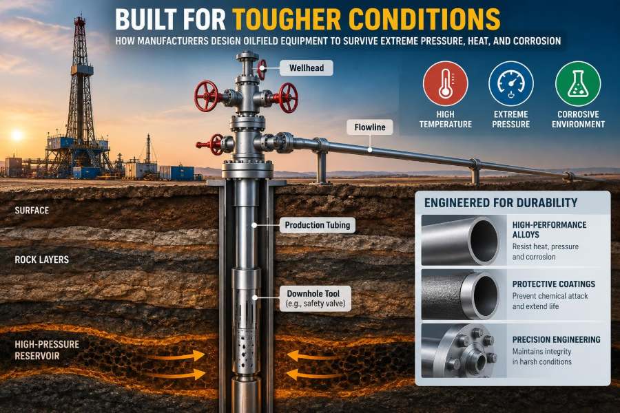 🛢️ How Manufacturers Build Oilfield Equipment to Survive Extreme Pressure, Heat, and Corrosion
