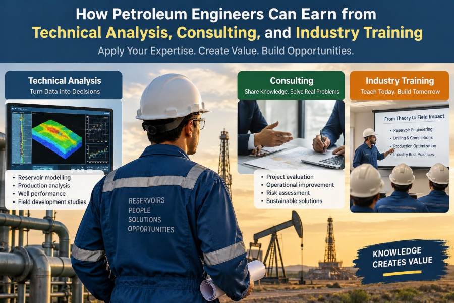 🛢️ How Petroleum Engineers Can Earn from Technical Analysis, Consulting, and Industry Training