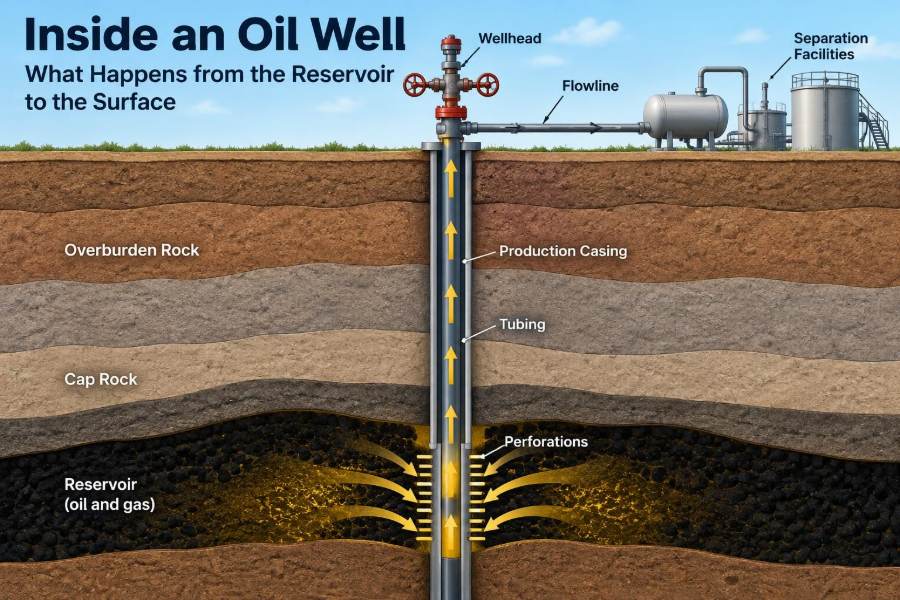 🛢️ Inside an Oil Well: What Happens from the Reservoir to the Surface