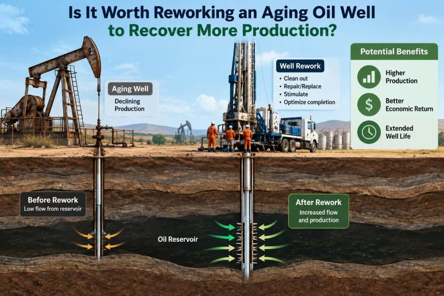 🛢️ Is It Worth Reworking an Aging Oil Well to Recover More Production?