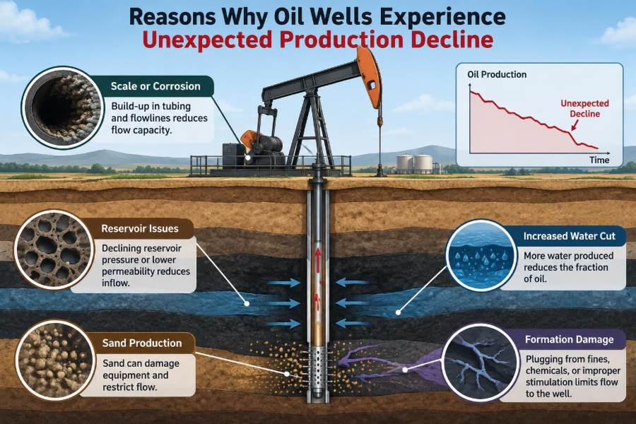 🛢️ Reasons Why Oil Wells Experience Unexpected Production Decline