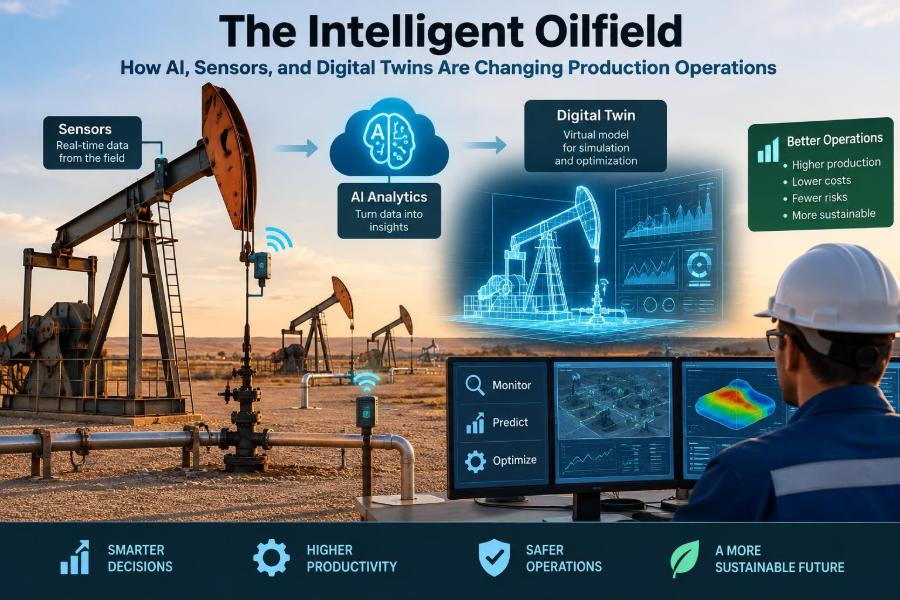 🛢️ The Intelligent Oilfield: How AI, Sensors, and Digital Twins Are Changing Production Operations